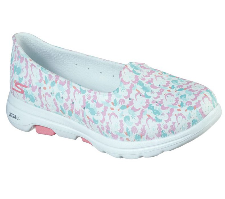 Skechers Cali Gear: Gowalk 5 - Blossoms - Womens Slip On Shoes White/Multicolor [AU-AE1979]